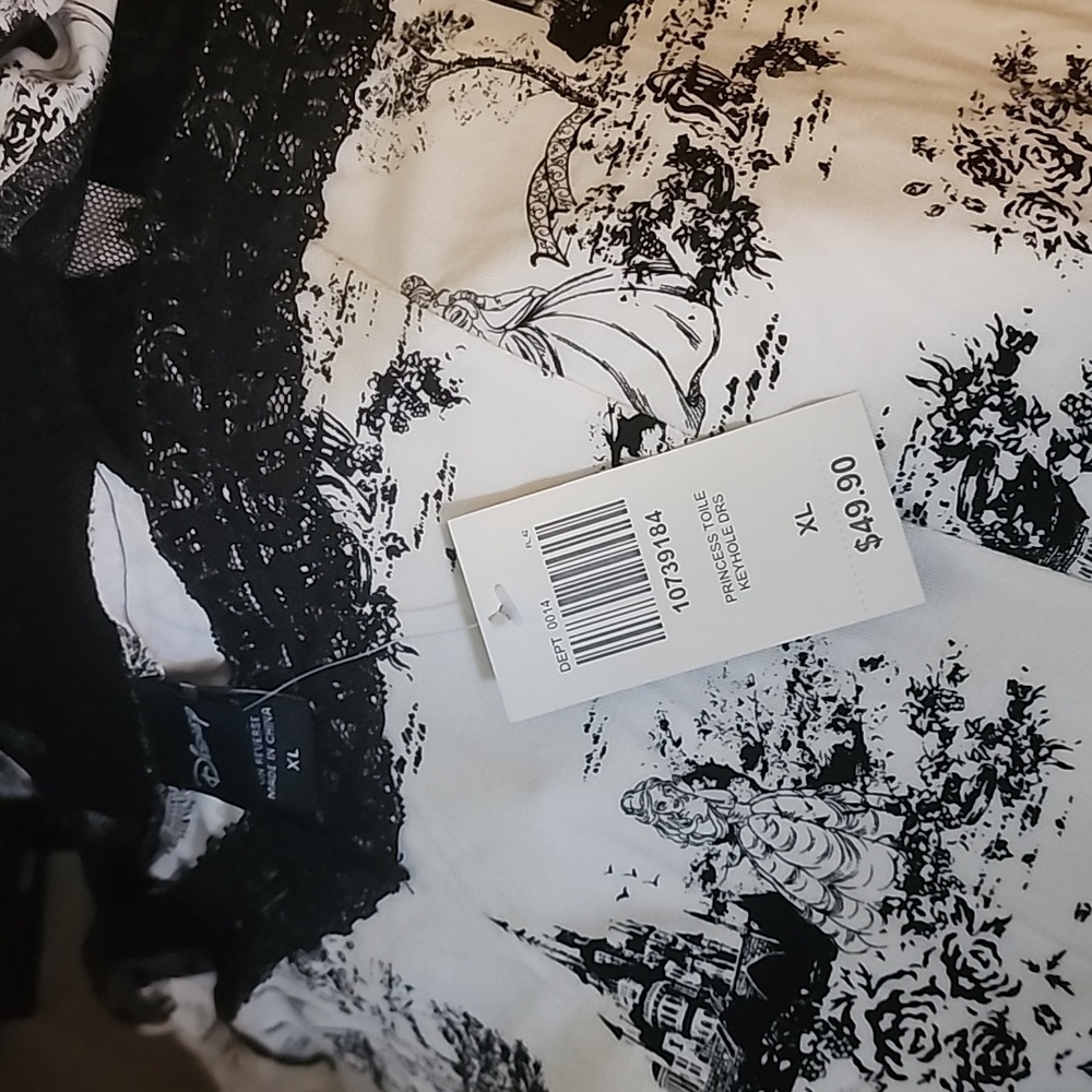 Disney Princess White & Black Toile Print Dress - Picture 3 of 3